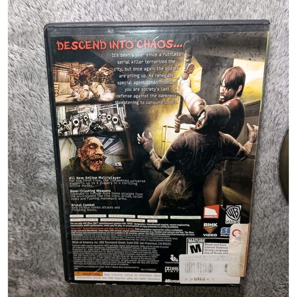 Condemned 2: Bloodshot Microsoft Xbox 360 2008 Tested & Working Works No Manual - Picture 3 of 16